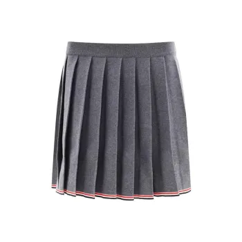 THOM BROWNE Pleated Full Needle Knitted Skirt