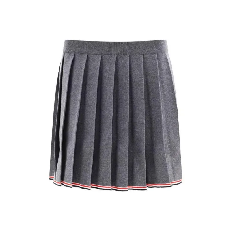 THOM BROWNE Pleated Full Needle Knitted Skirt-0