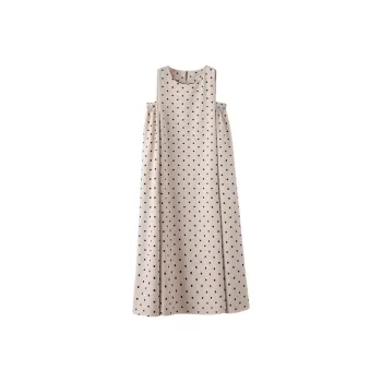 Late White Sleeveless Dress Women's Apricot