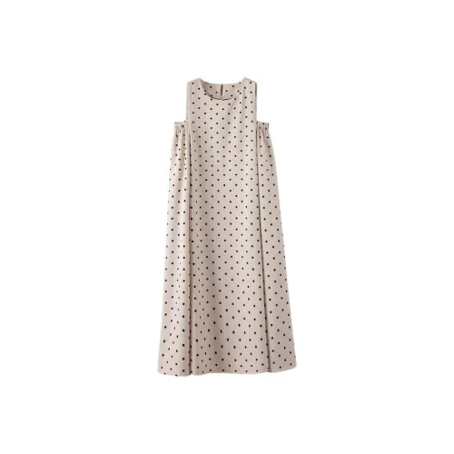Late White Sleeveless Dress Women's Apricot