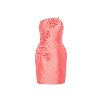 Marchesa Notte Floral Mikado Mini Dress