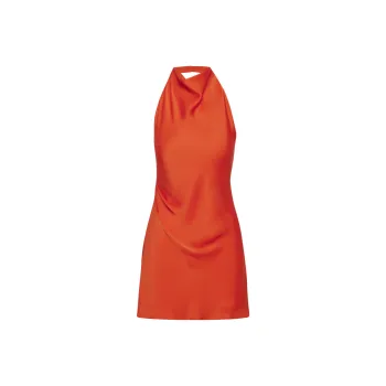 ARITZIA Babaton Audience Satin Mini Dress Sleeveless Dress Women's Hot Cheeky Red/Hot Blush Red Lips