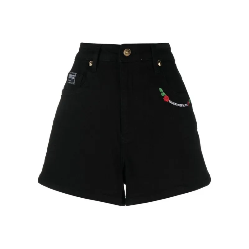VERSACE JEANS COUTURE Denim Shorts Women's Black-0