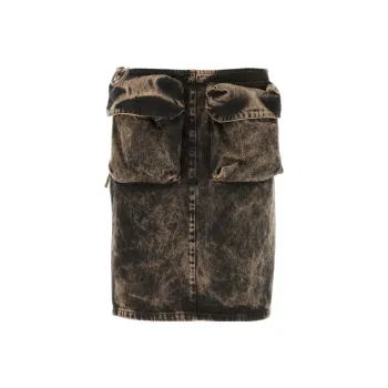 MIU MIU Denim Short Skirts Women's Gray