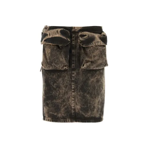 MIU MIU Denim Short Skirts Women's Gray