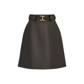 Chloé A Line Leather Skirt