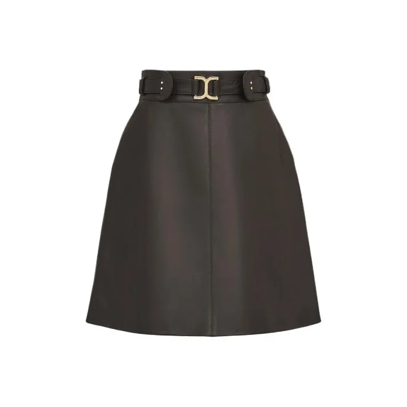 Chloé A Line Leather Skirt-0