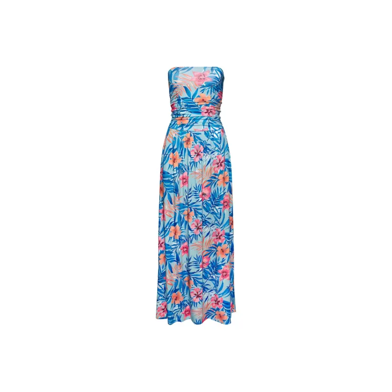Victoria's Secret LASCANA Strapless Maxi Dress / LBF Sleeveless Dress Women's Light Blue Floral-0