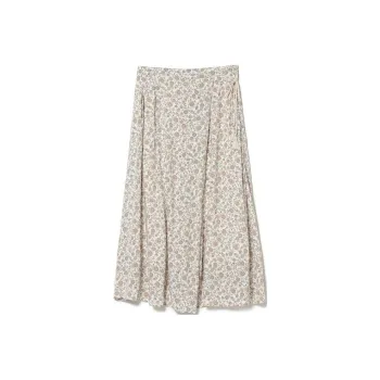 Beams Casual Long Skirts Women's Gray White