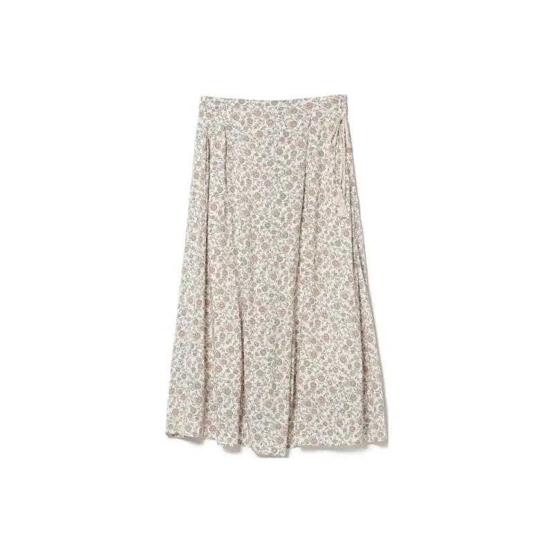 Beams Casual Long Skirts Women's Gray White-0