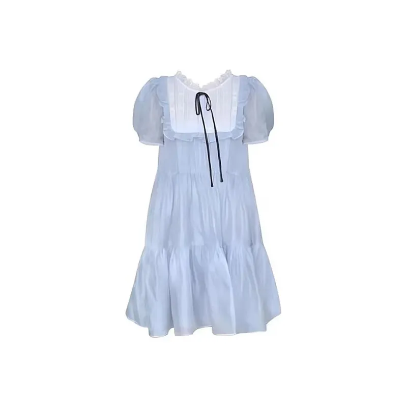 Incolore Short Sleeved Dresses Women's Blue-0