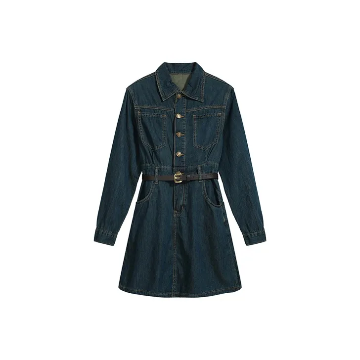 ETSE Long Sleeved Dresses Women's Dark Blue-0