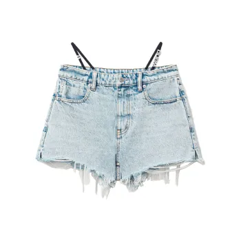 Alexander Wang Denim Shorts Women's Bleached White
