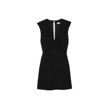 Sandro Bow detailed Crepe Mini Dress