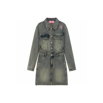 CHUU Long Sleeved Dresses Women's Denim Blue