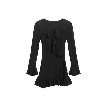 AHDO Long Sleeved Dresses Women's Black