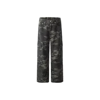 KLAMMKICKS Casual Pants Unisex Green Camouflage
