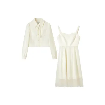 SENTUBILA Skirt Set Women's Beige Apricot