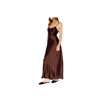 REFORMATION Parma Silk Dress Slip Dresses Women's Mahogany