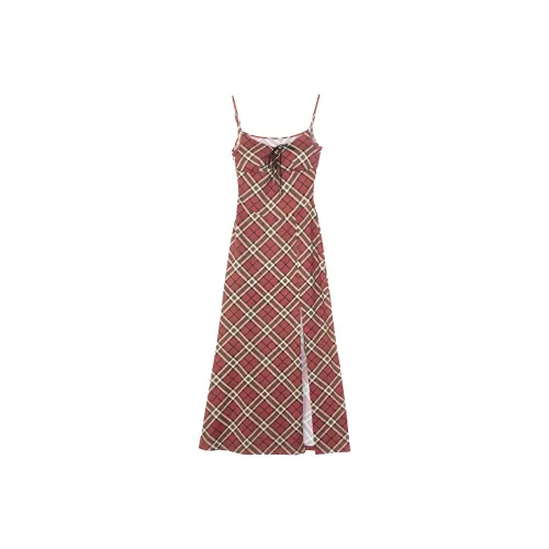 PAZZO Slip Dress Women's Red Plaid