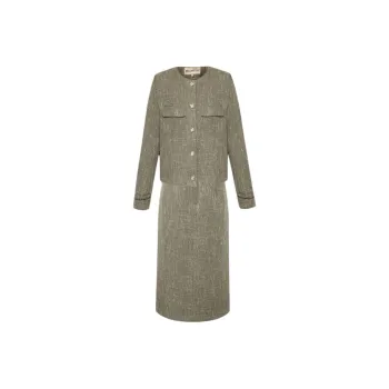 BBLLUUEE Skirt Set Women's Tea Brown Green