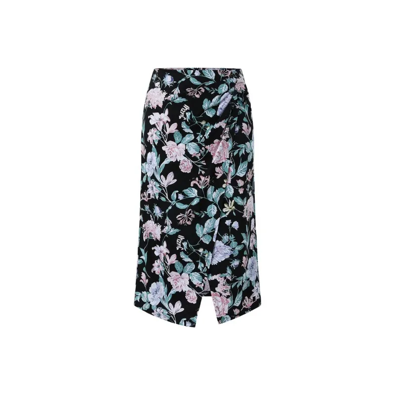 JZ Juzui Casual Long Skirts Women's Heather Black-0