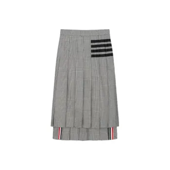 THOM BROWNE Casual Long Skirts Women's Black/White