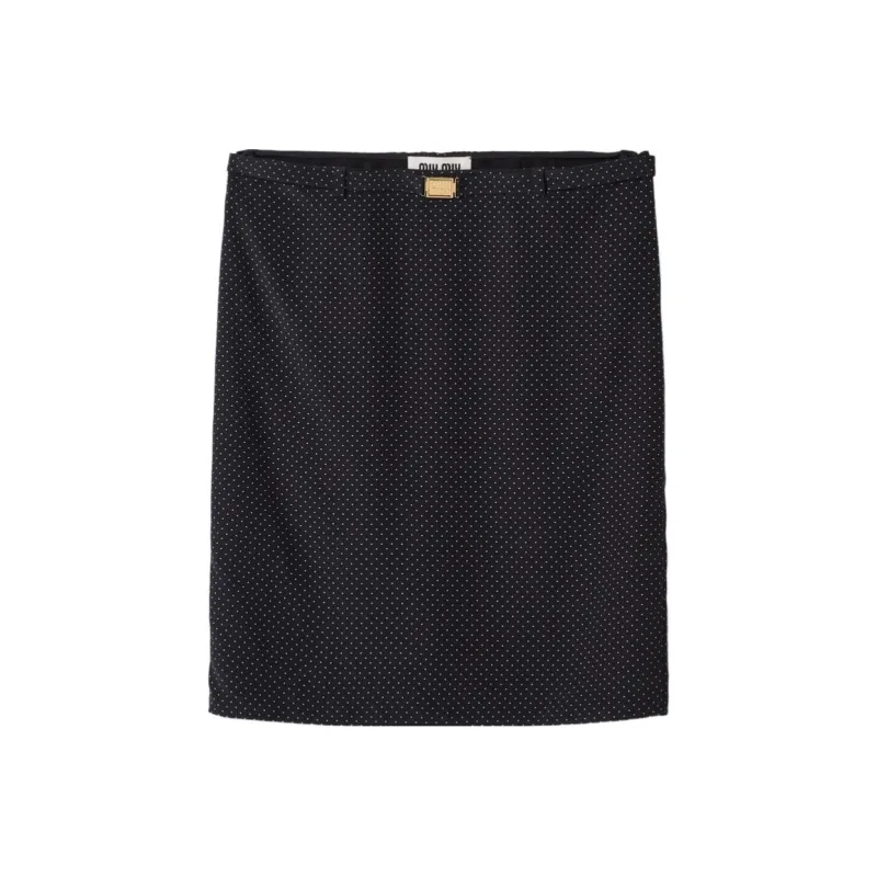 MIU MIU SS24 Casual Short Skirts Women's Black-0