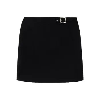 JIL SANDER Belted Wool Miniskirt
