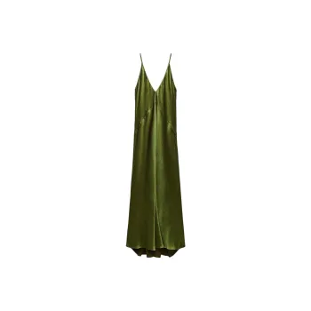 ZARA ZW Series Slip Dresses Women's Green