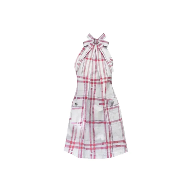 TENNE GIRL Sleeveless Dress Women's Red Plaid-0
