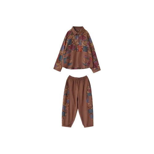 Mapping Casual Suit Women's Coffee