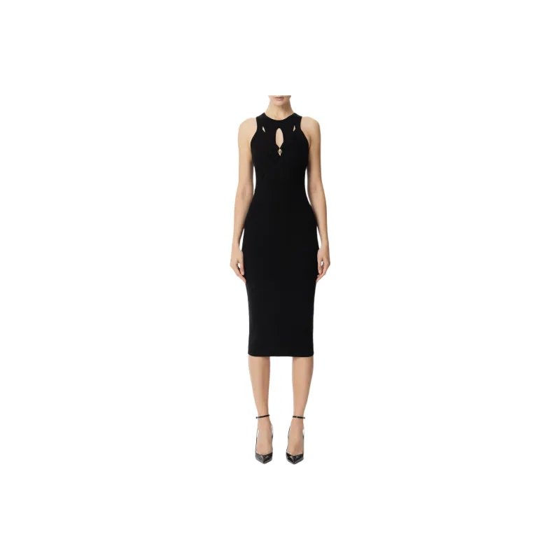 Elisabetta Franchi Cut Out Ribbed Knit Dress-0