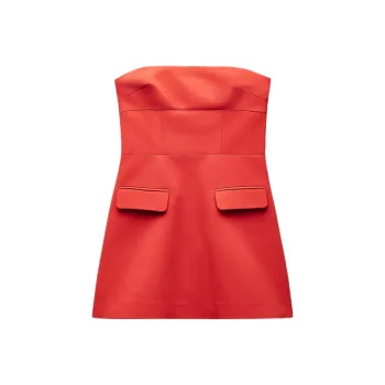 ZARA Sleeveless Dress Women's Orange