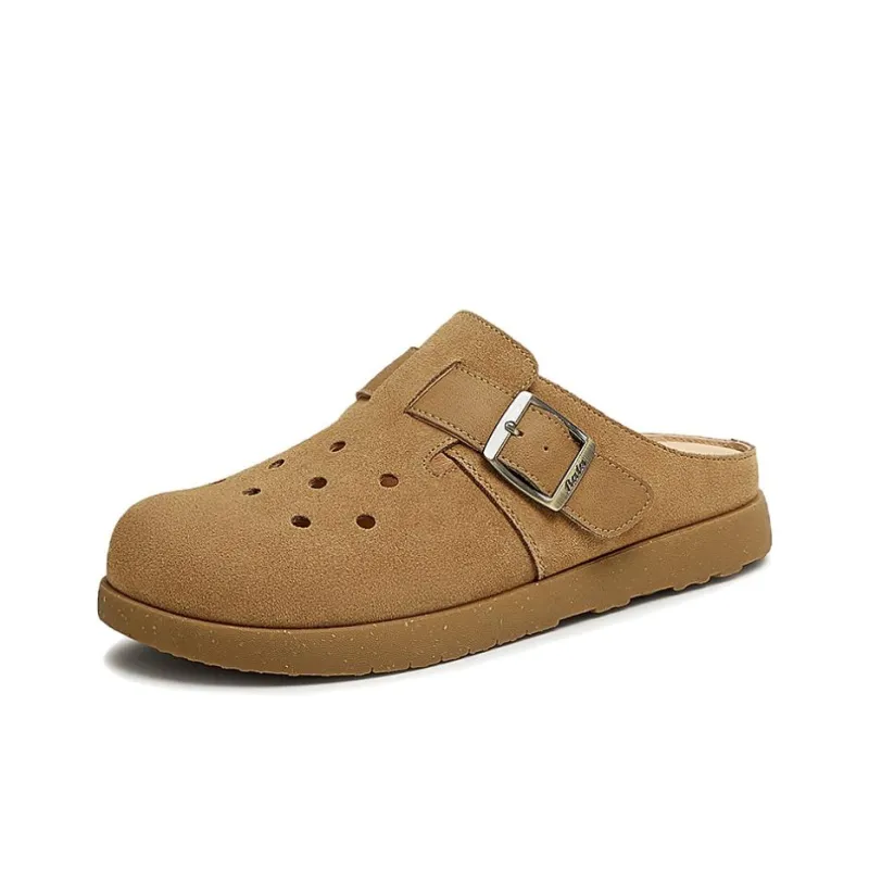 BATA Leather Patchwork Closed Toe Slippers Women's-1