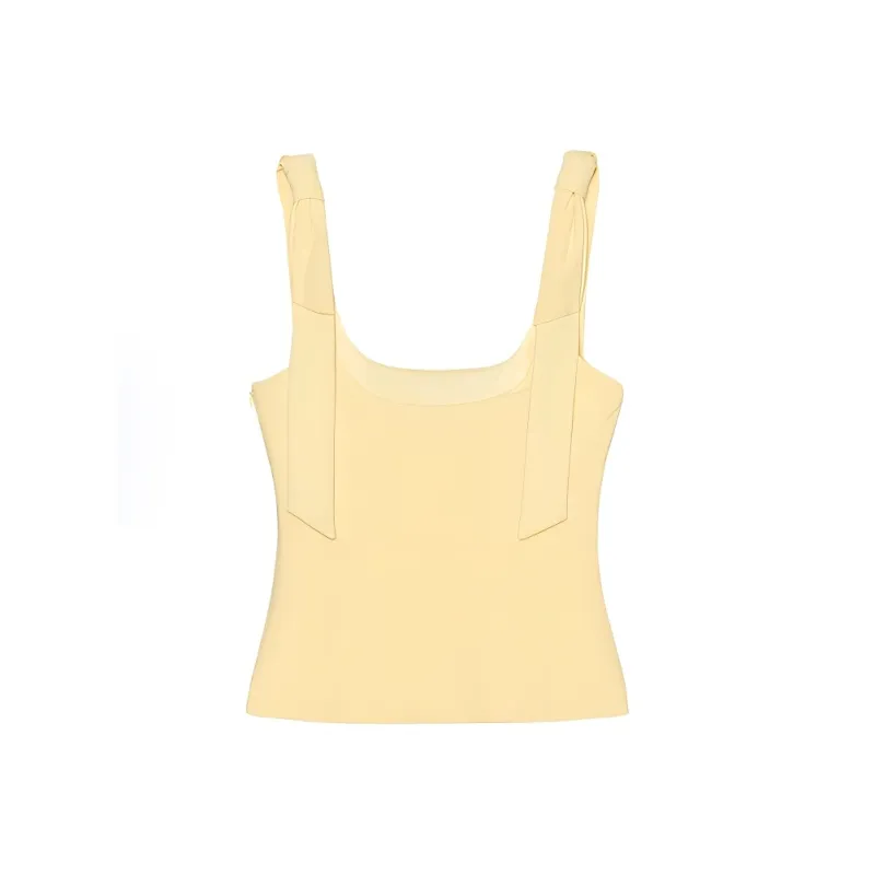 XIAOJUCHUANLI Tank Tops Women's Yellow Tank Top-1