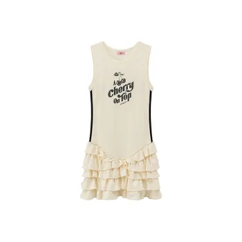 CHUU Short Sleeved Dress Women's White Apricot