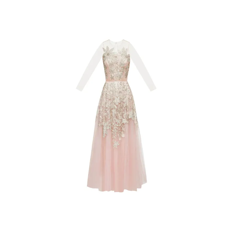 OSCAR DE LA RENTA Floral Sequin-embellished Tulle Gown-0