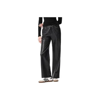 Ed Hardy FW24 Leather Pants Women's Black