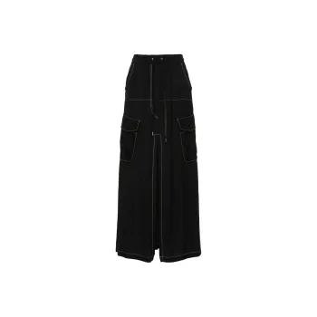 PINKO Stitched-Detail Drawstring Midi Skirt