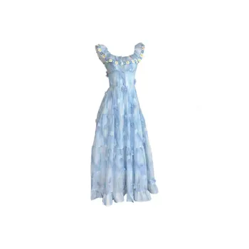 Manekniv Slip Dress Women's Aqua Colorful Blue