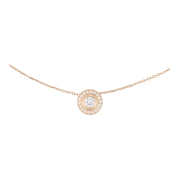 CARTIER Diamond Necklaces Women's Rose Gold