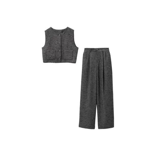 VERA VEINS Casual Suits Women's Shimmer Silver Gray
