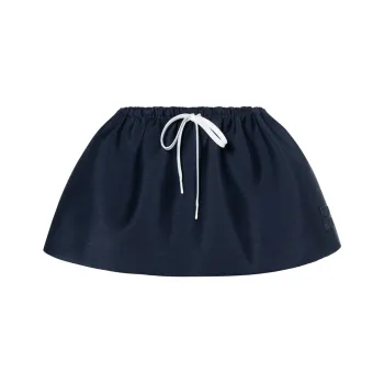 MIU MIU Logo appliqué Wool Miniskirt