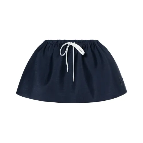MIU MIU Logo appliqué Wool Miniskirt