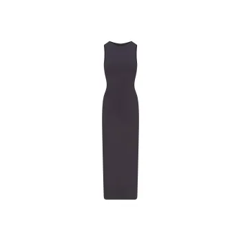 SKIMS SS25 SMOOTH LAYERS LONG BOAT NECK DRESS Sleeveless Dress Women's Graphite/Graphite