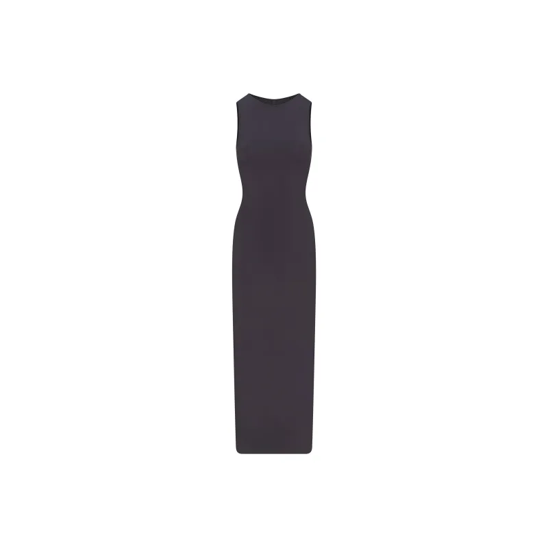 SKIMS SS25 SMOOTH LAYERS LONG BOAT NECK DRESS Sleeveless Dress Women's Graphite/Graphite-0