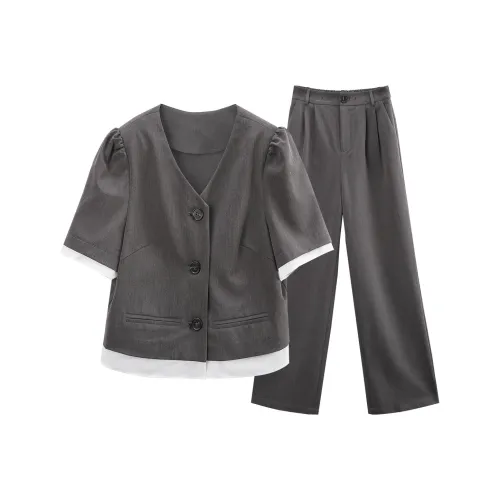A Paradise For Awakening Casual Suit Women's Gray