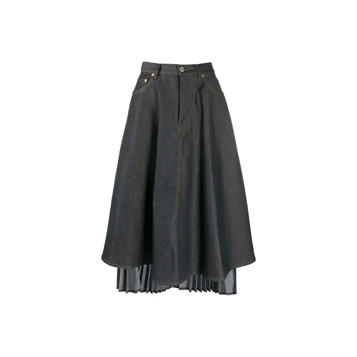LOEWE Denim Long Skirts Women's Gray-0