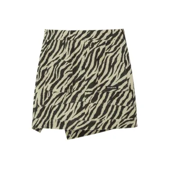 NO ONE ELSE Casual Short Skirts Women's Zebra Print